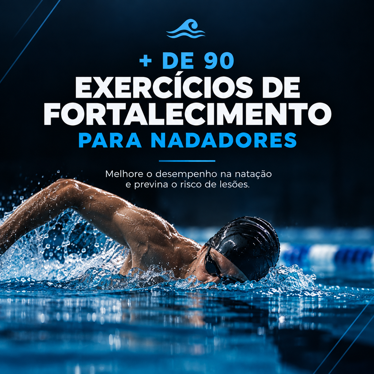 Capa do produto: + de 90 exercícios de fortalecimento para nadadores